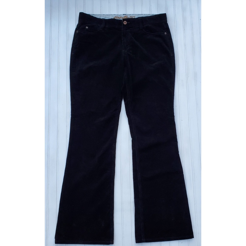 Eddie Bauer Classic Boot Cut Black Corduroy Ladies Size 10 Curvey